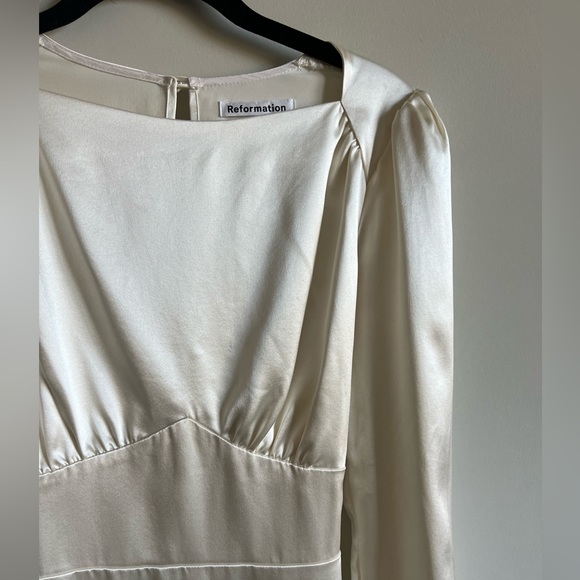 Reformation Rudo Silk Long Sleeve Dress - Picture 7 of 13